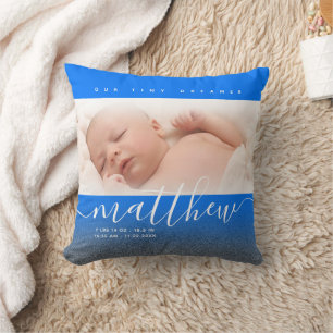 Coussin Parties scintillant photo Blue Newborn Baby
