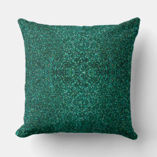 Coussin Parties scintillant réversible à la chaux verte de