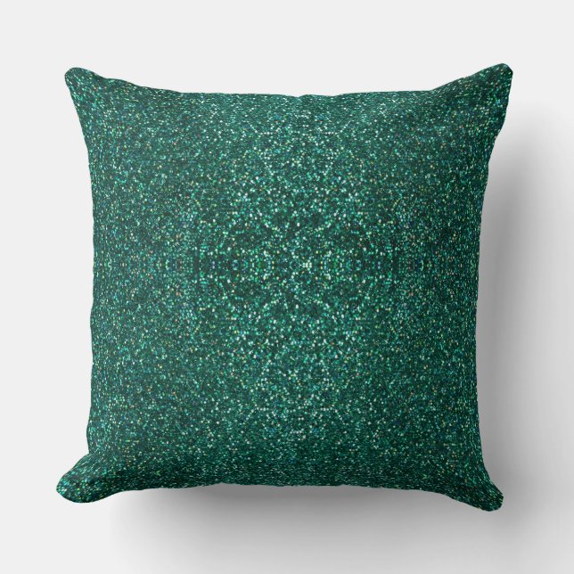 Coussin Parties scintillant réversible à la chaux verte de (Recto)