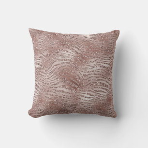 Coussin Parties scintillant rose brillant Glam Zebra Impri