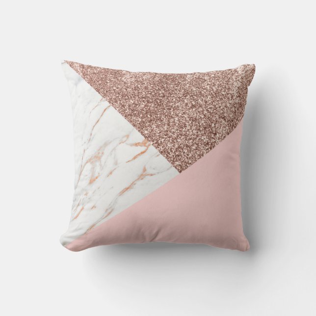 Coussin Parties scintillant Rose en marbre (Recto)