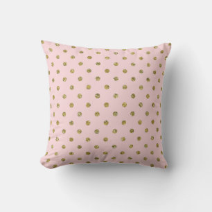 Coussin Parties scintillant rose et or Étincelle Pois mini
