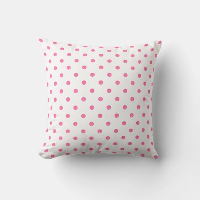 Coussin Parties scintillant rose Motif Polka-Dots (Recto)