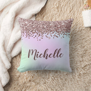 Coussin Parties scintillant rose personnalisée