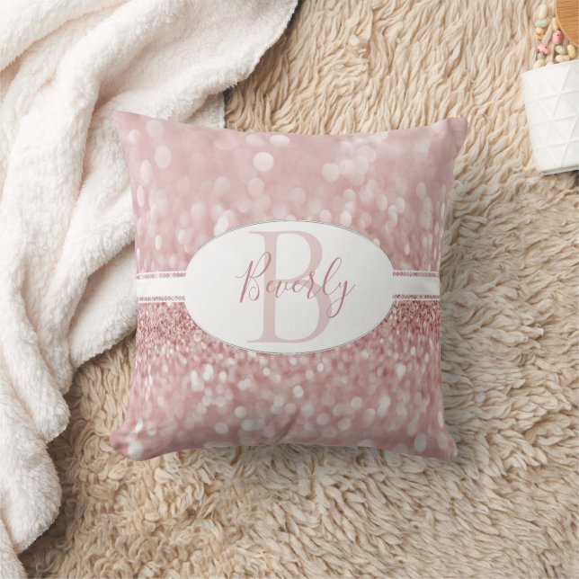 Coussin Parties scintillant rose Personnaliser l'oreiller  (Couverture)
