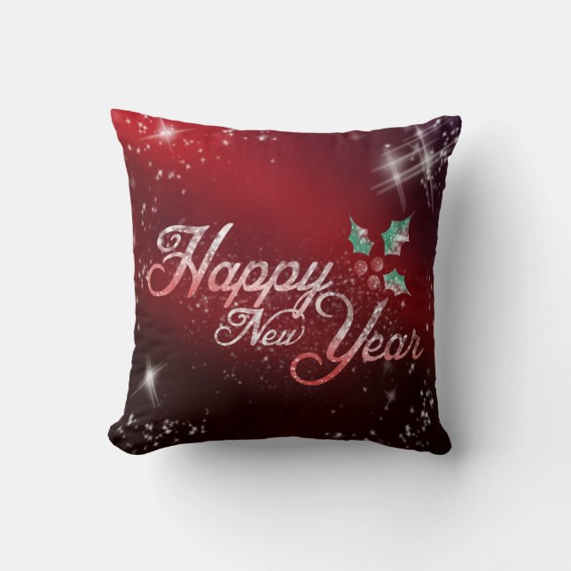 Coussin Parties scintillant rouge décorative Snowflakes Jo (Recto)