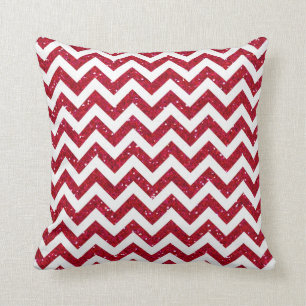Coussin Parties scintillant rouge Motif Chevron