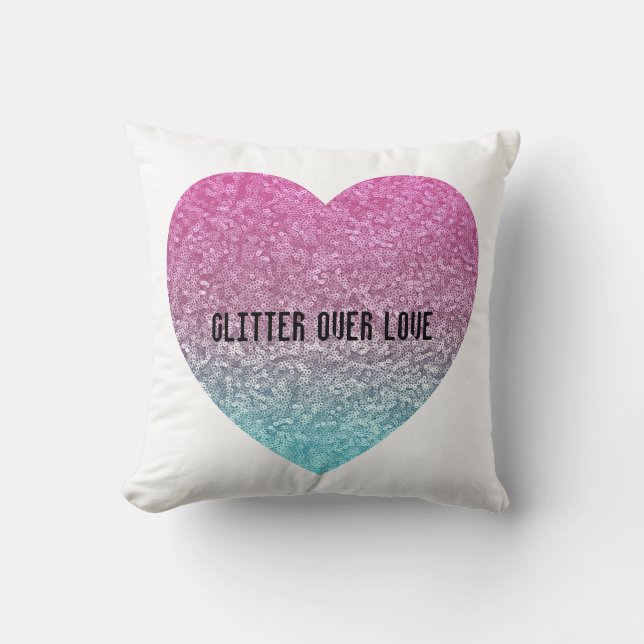 Coussin Parties scintillant sur amour (Recto)