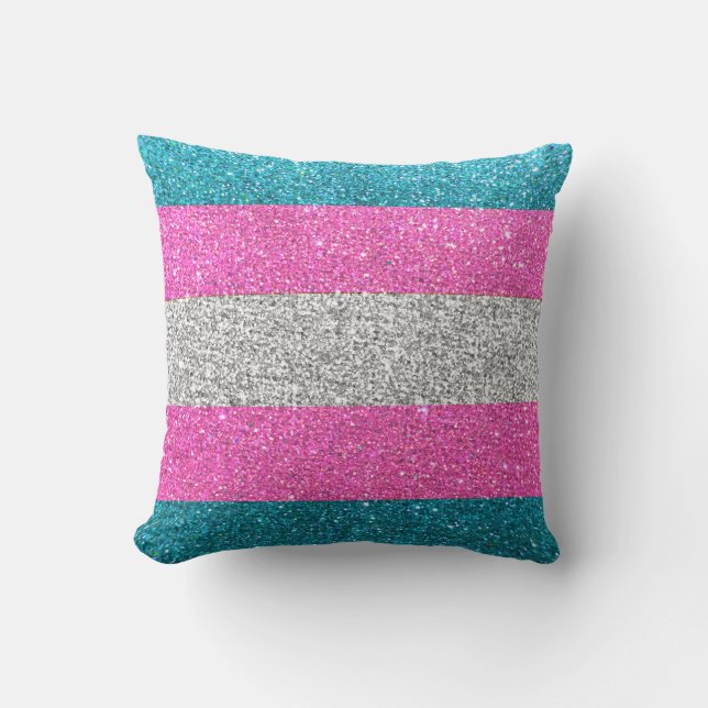Coussin Parties scintillant transgenre Gay pride grève LGB (Recto)
