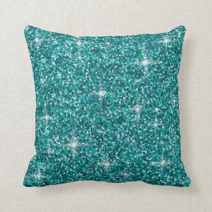 Coussin parties scintillant Turquoise irisée