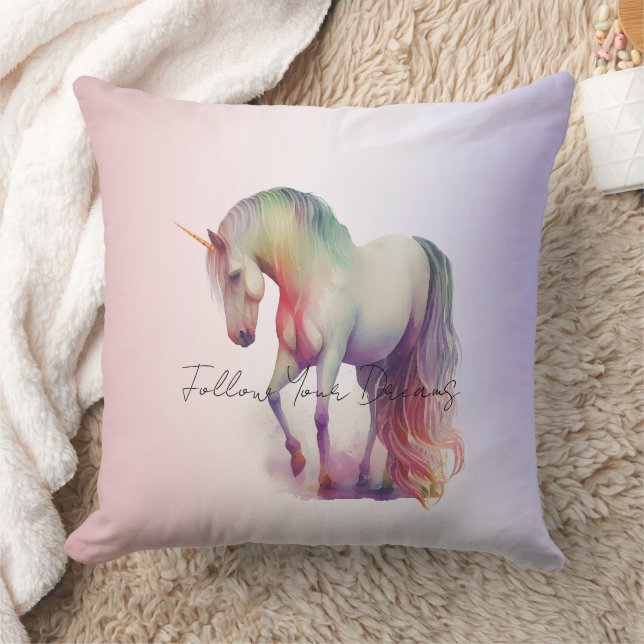 Coussin Parties scintillant Unicorn Ombre violet magique (Couverture)