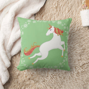 Coussin Parties scintillant Unicorne personnalisée Snowfla