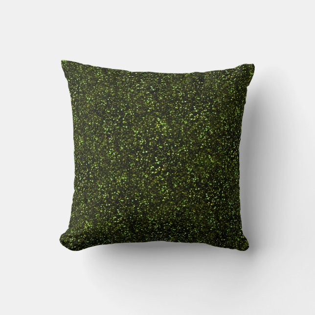 Coussin Parties scintillant verte à la pomme noire (Recto)