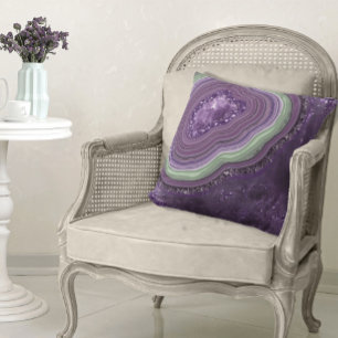 Coussin Parties scintillant violet de la géométrie d'âge I