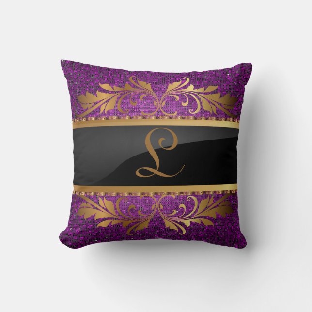 Coussin Parties scintillant violet Séquin Disco Couche Jeu (Recto)