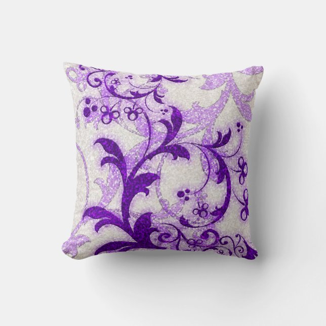 Coussin Parties scintillant violet tourbillonne girly moti (Recto)
