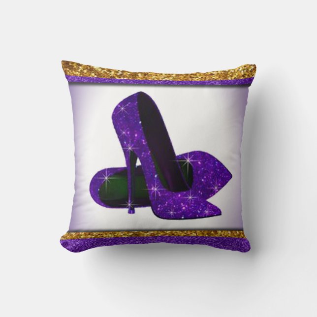 Coussin Parties scintillant violette haute (Recto)