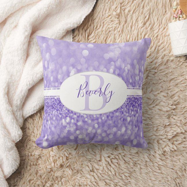 Coussin Parties scintillant violette Personnaliser l'oreil (Couverture)