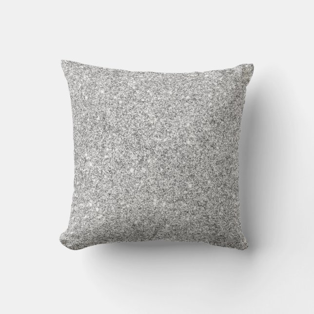 Coussin Parties scintillantes argentées élégantes (Recto)