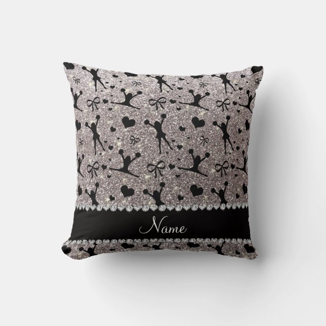 Coussin Parties scintillantes argentées nommées faites sur (Recto)