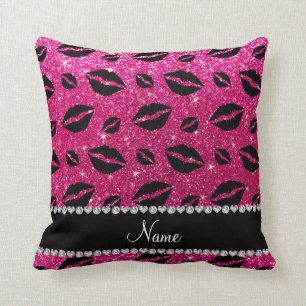 Coussin Parties scintillantes au néon de roses indien de