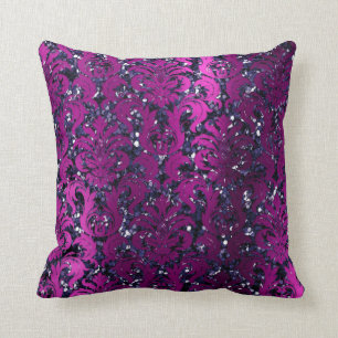 Coussin Parties scintillantes bleues métalliques magenta