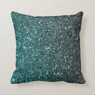 Coussin Parties scintillantes de Faux d'Ombre d'Aqua