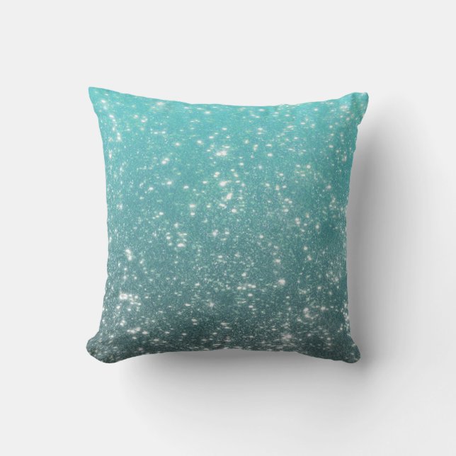 Coussin Parties scintillantes d'Ombre d'Aqua (Recto)