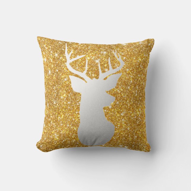 Coussin Parties scintillantes modernes de Faux d'or (Recto)