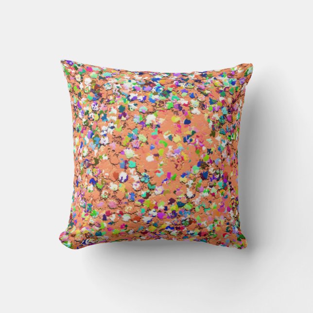 Coussin Parties scintillantes multicolores #3 de poussière (Recto)