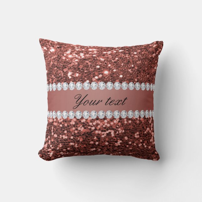 Coussin Parties scintillantes roses et diamants de Faux (Recto)