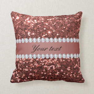 Coussin Parties scintillantes roses et diamants de Faux