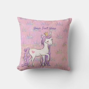 Coussin Parties scintillantes roses pourpres de licorne