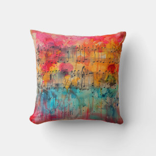 Coussin Partition colorée, Cadeau Musicien