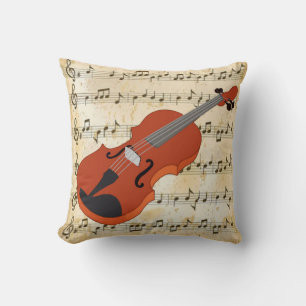Coussin Partition violon réversible