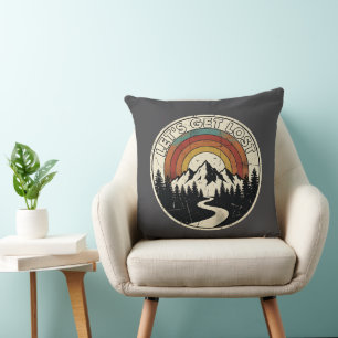 Coussin Partons à l'Aventure Retro Montagne Aventure Plein