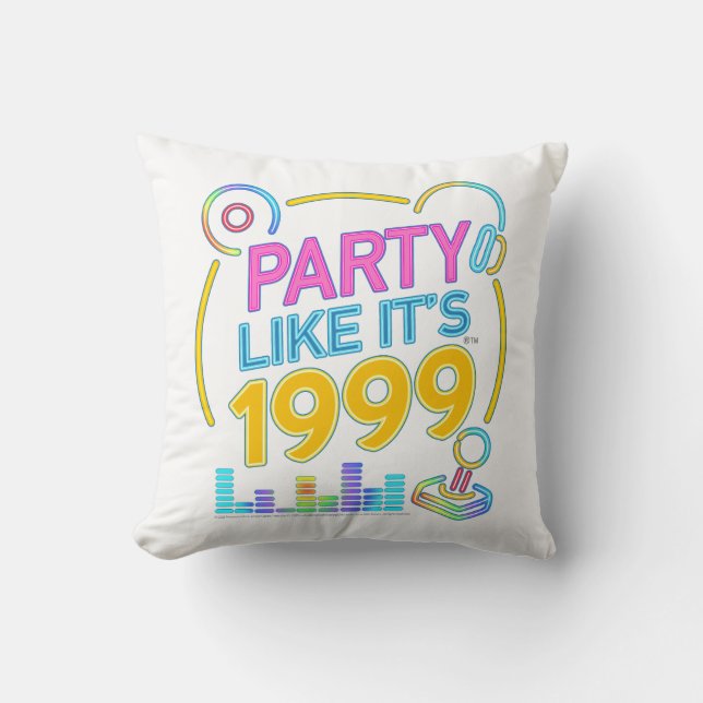 Coussin Party Like It’s 1999®™ – Neon Soundtrack (Recto)