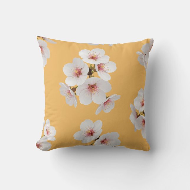Coussin Parure de lit et taie d'oreiller Fleur d'amandier  (Recto)