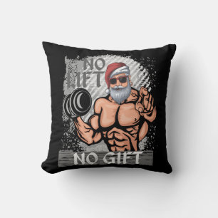 Coussin Pas d'ascenseur Pas de cadeau Santa Claus Gym
