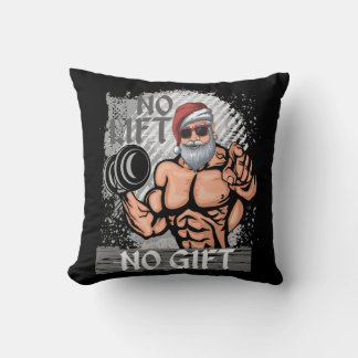 Coussin Pas d'ascenseur Pas de cadeau Santa Claus Gym