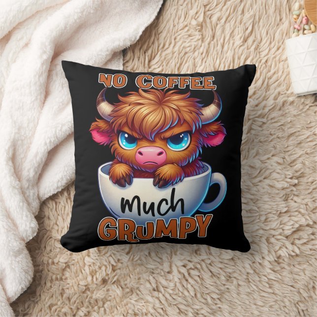 Coussin Pas de café beaucoup grincheux  (Couverture)