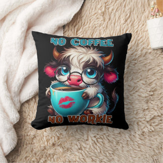 Coussin Pas de café, pas de travail 