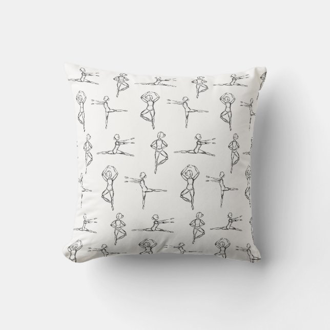 Coussin Pas De Doodle Ballerina Ballet Danseuse (Recto)