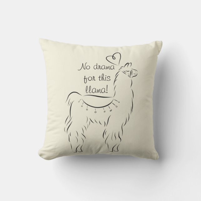 Coussin Pas de drame pour cette Llama (Recto)