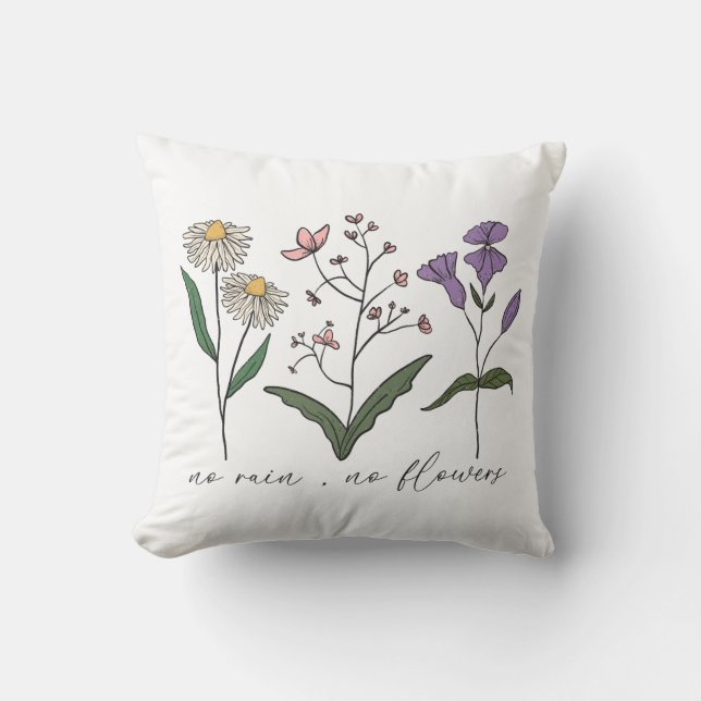 Coussin Pas de pluie, pas de fleurs (Recto)