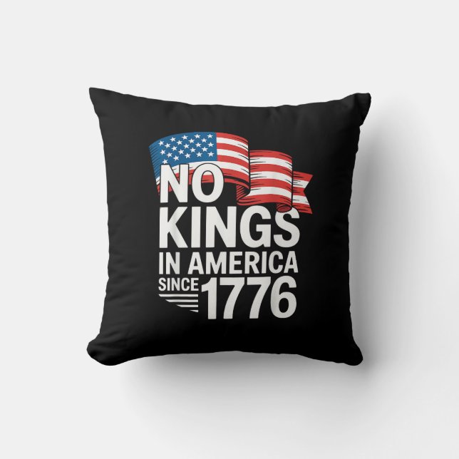 Coussin Pas de rois en Amérique depuis 1776 Protestation C (Recto)
