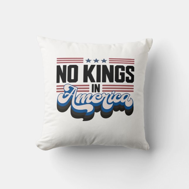 Coussin Pas de rois en Amérique USA Rétro Classique (Recto)