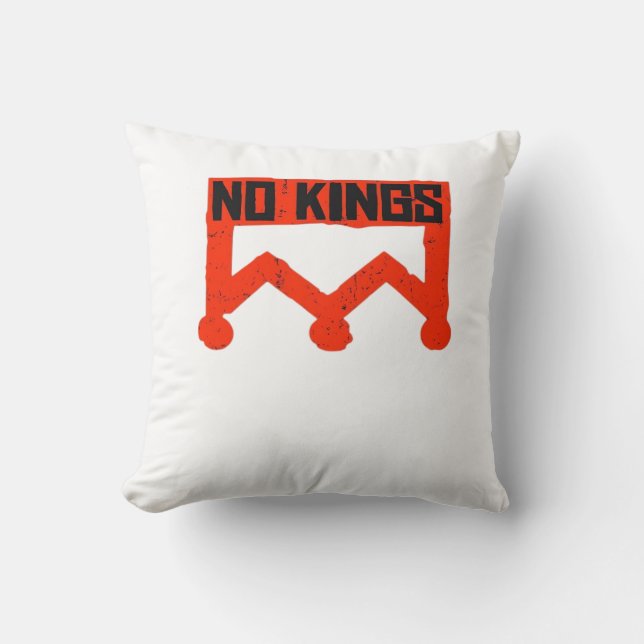 Coussin Pas de rois Protestation Graphique Couronne Grunge (Recto)
