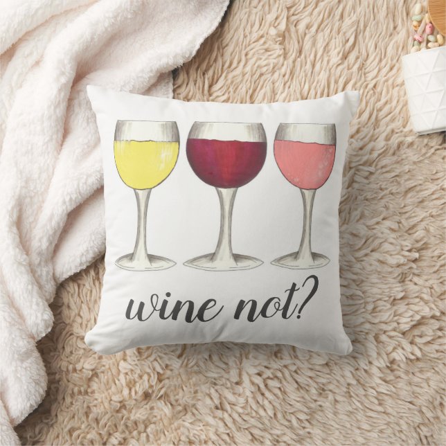 Coussin Pas de vin ? Rouge Blanc Rosé Verres Vin Louveur d (Couverture)