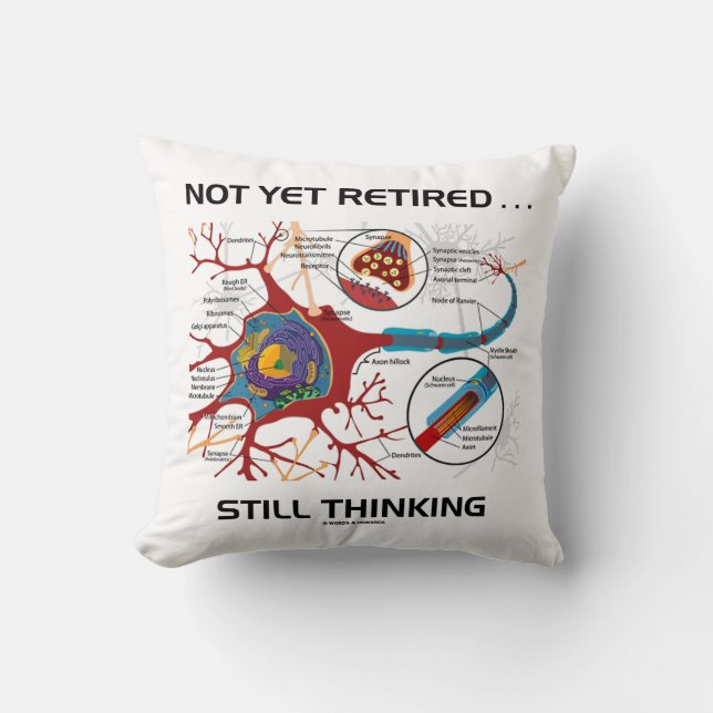 Coussin Pas Encore Retraité ... Toujours penser Neuron Syn (Recto)